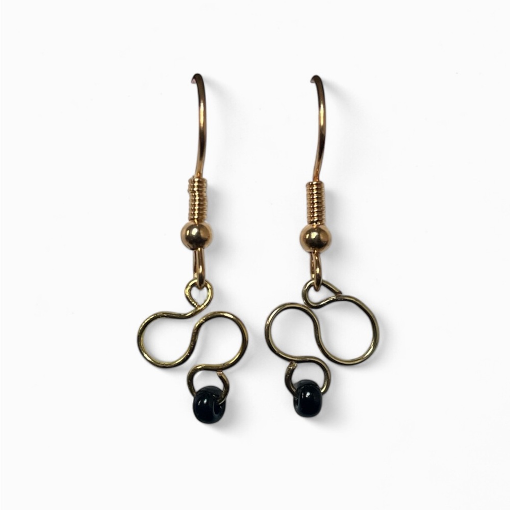Elegant Gold and Black Infinity Earrings